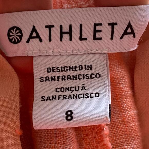 ATHLETA Retreat Linen Jogger Pants in Calla Sunset Orange, Size 8 - Picture 5 of 13